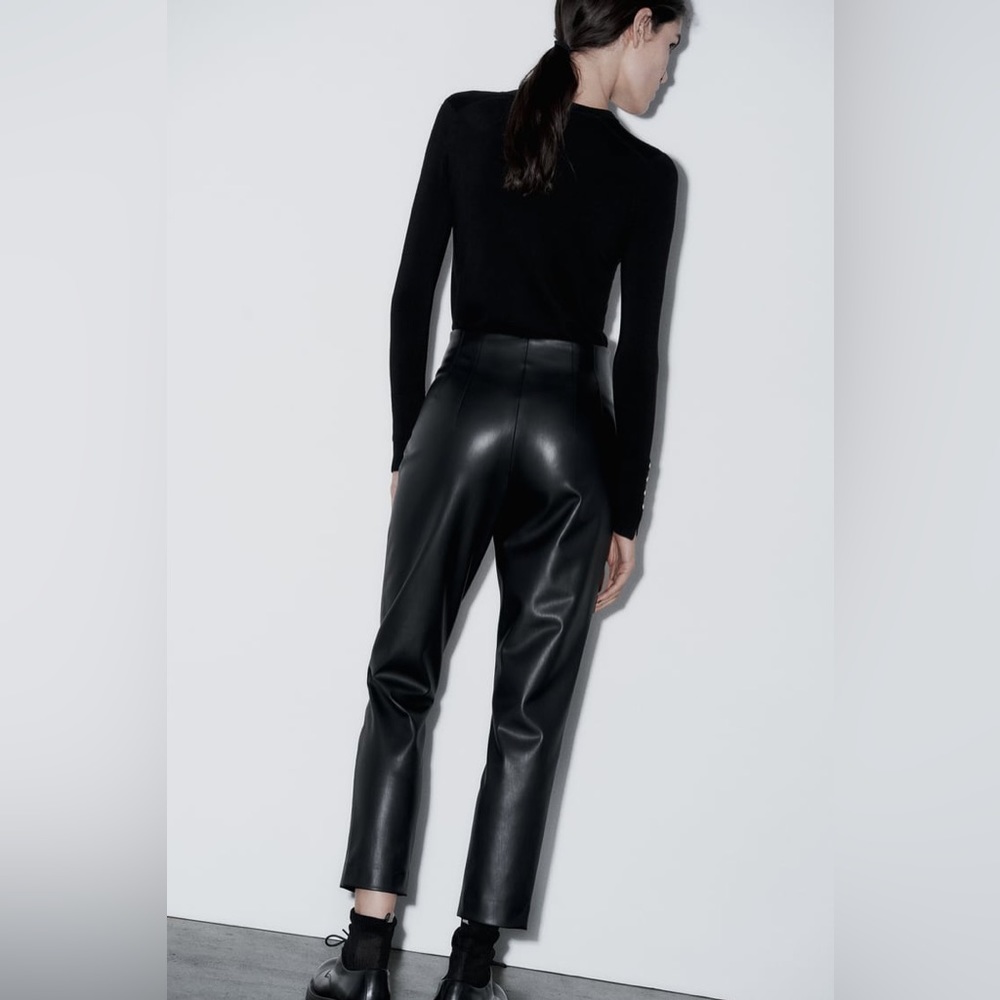 Zara Faux Leather high waisted pants